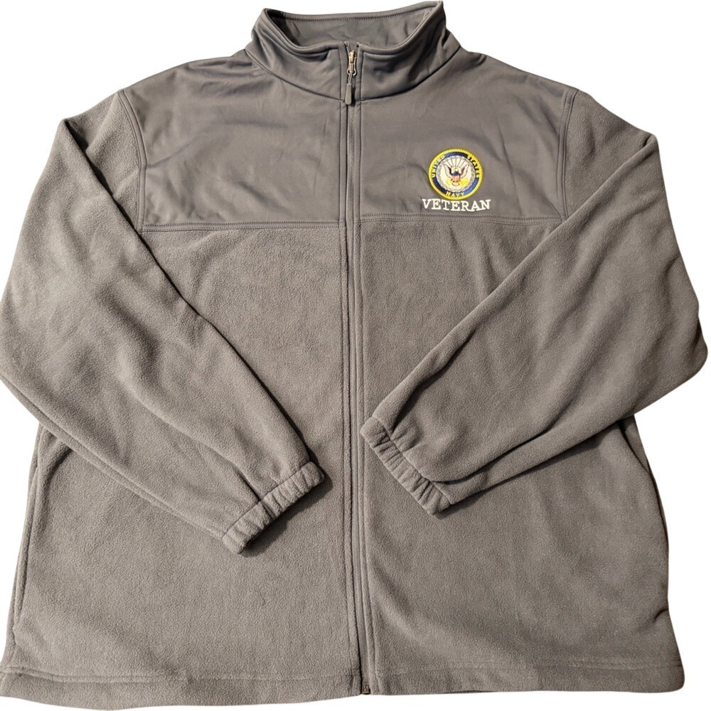 Gray Full Zip United‎ States Navy embroidered logo Size XXL